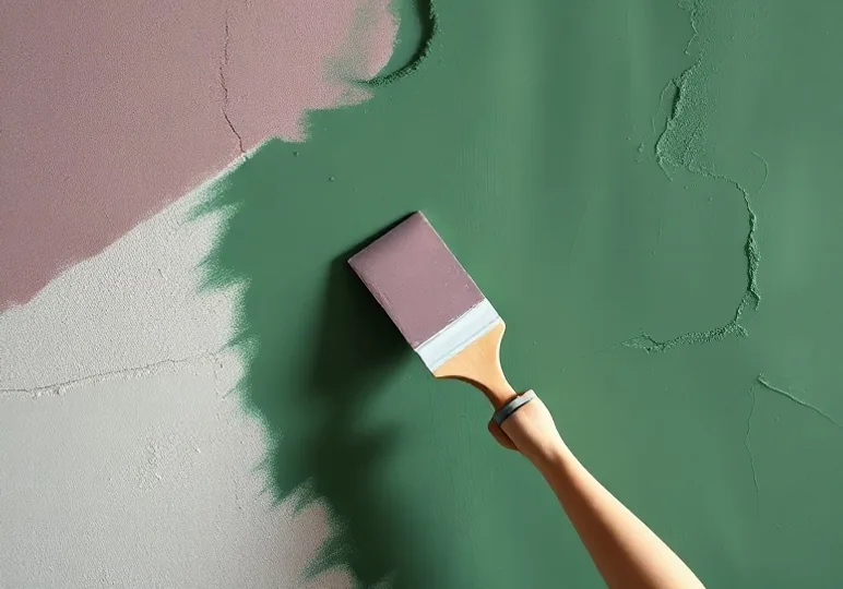 Application d'un enduit décoratif à la lisseuse sur un mur
