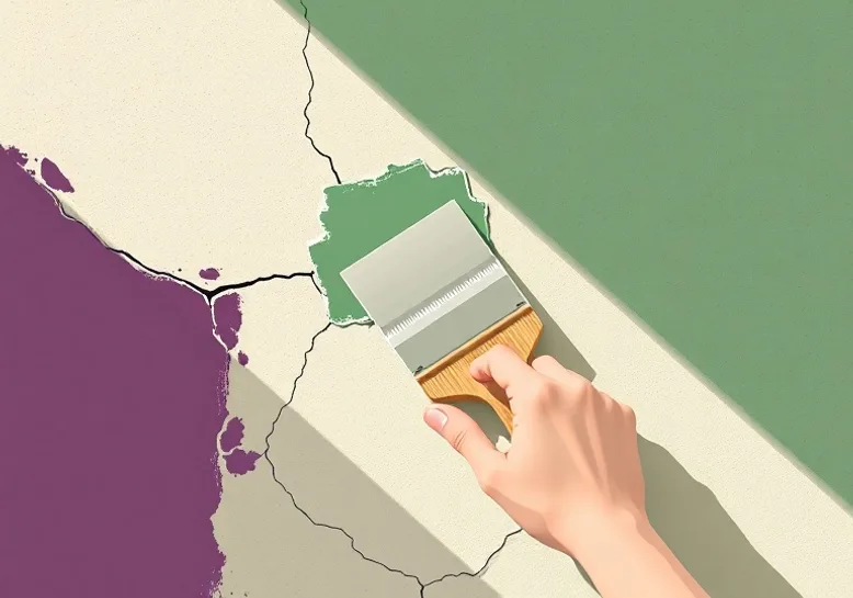 Ponçage et rebouchage des fissures avant mise en peinture