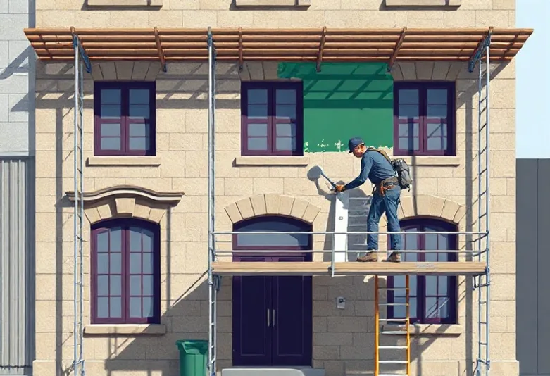 Ravalement de façade en pierre, nettoyage et application d'enduit